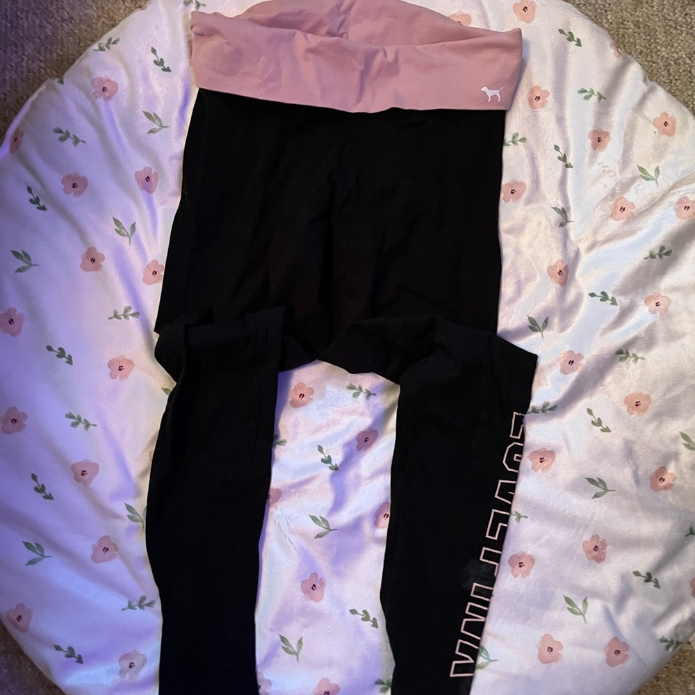 Victoria’s Secret pink black leggings medium